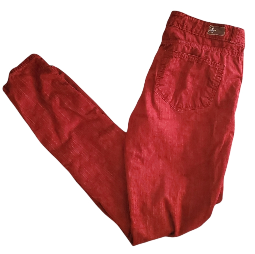 Paige Burgundy Verdugo Legging Corduroy Pants